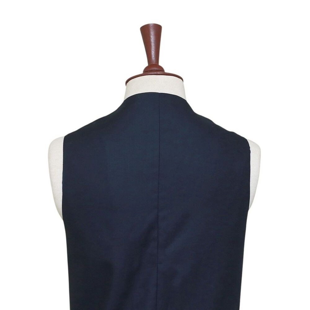 Mens Vest 44R Tartan Plaid Wool Blue Green Yellow Lapel Waistcoat Formal Wedding - Picture 8 of 9